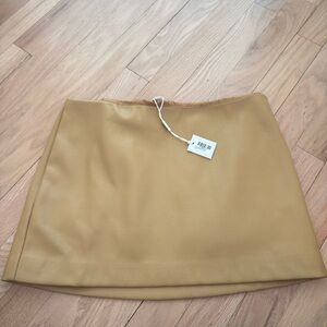 Khy yellow micro leather Skirt